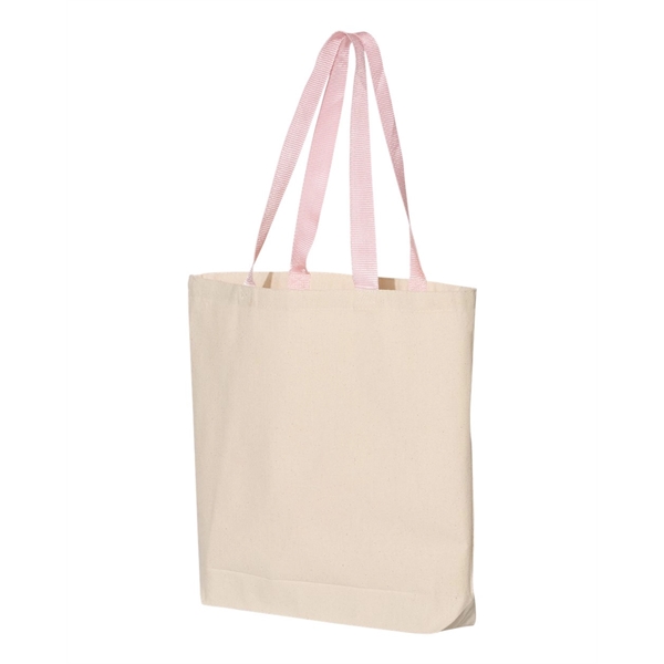 Q-Tees 11L Canvas Tote with Contrast-Color Handles - Q-Tees 11L Canvas Tote with Contrast-Color Handles - Image 27 of 36