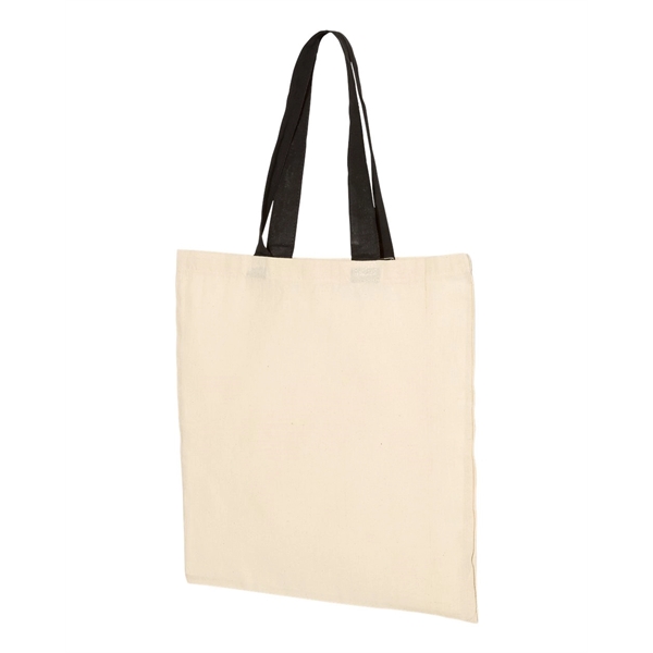Q-Tees Economical Tote with Contrast-Color Handles - Q-Tees Economical Tote with Contrast-Color Handles - Image 2 of 66
