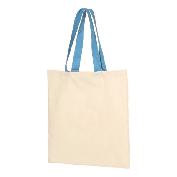 Q-Tees Economical Tote with Contrast-Color Handles - Q-Tees Economical Tote with Contrast-Color Handles - Image 3 of 66