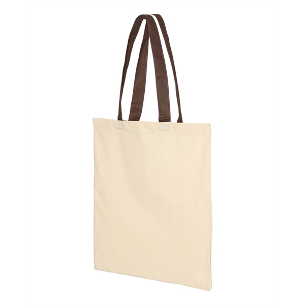 Q-Tees Economical Tote with Contrast-Color Handles - Q-Tees Economical Tote with Contrast-Color Handles - Image 4 of 66