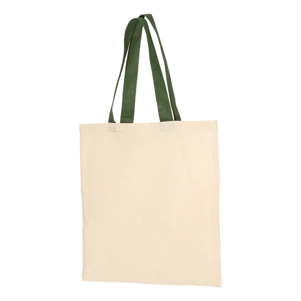 Q-Tees Economical Tote with Contrast-Color Handles - Q-Tees Economical Tote with Contrast-Color Handles - Image 5 of 66