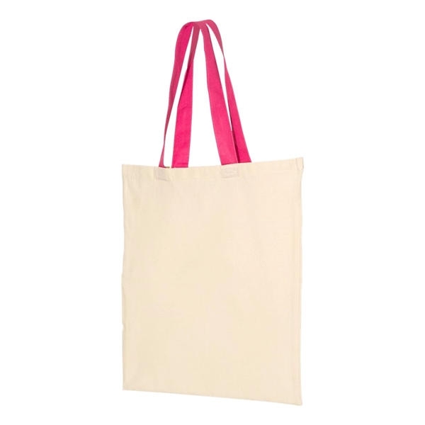 Q-Tees Economical Tote with Contrast-Color Handles - Q-Tees Economical Tote with Contrast-Color Handles - Image 7 of 66