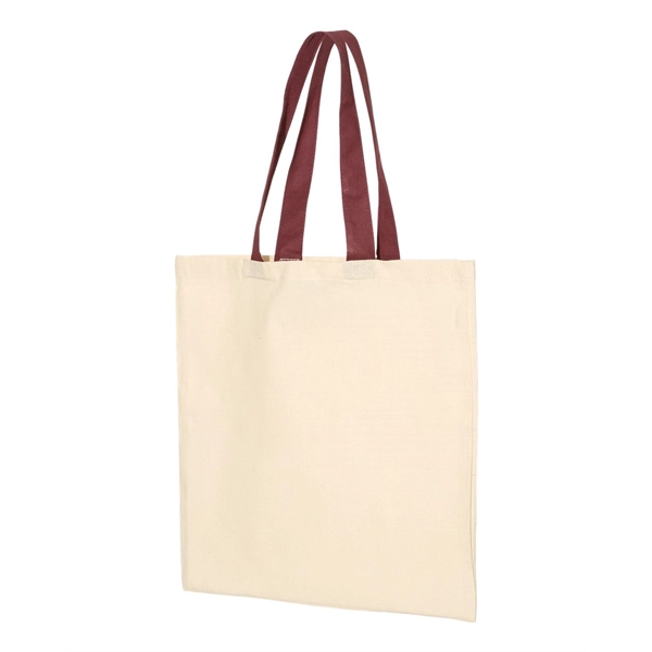 Q-Tees Economical Tote with Contrast-Color Handles - Q-Tees Economical Tote with Contrast-Color Handles - Image 12 of 66