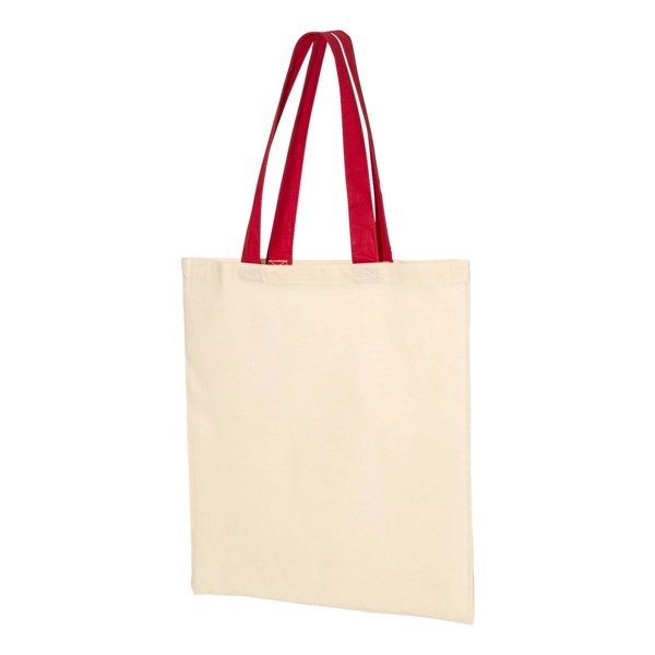 Q-Tees Economical Tote with Contrast-Color Handles - Q-Tees Economical Tote with Contrast-Color Handles - Image 16 of 66