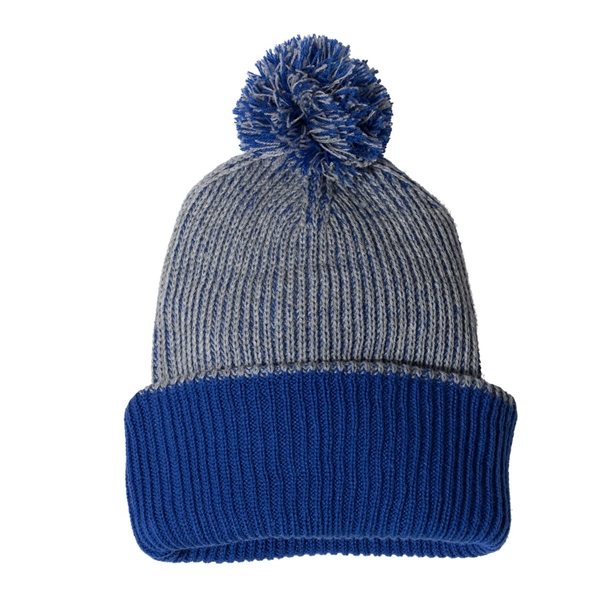 Sportsman 12" Speckled Pom-Pom Cuffed Beanie - Sportsman 12" Speckled Pom-Pom Cuffed Beanie - Image 3 of 15