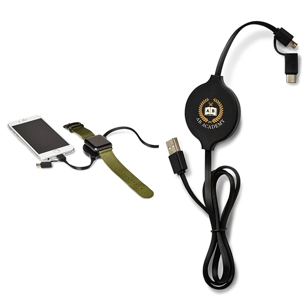 Duo Wireless Charging Pad with Integrated Charging Cable - Duo Wireless Charging Pad with Integrated Charging Cable - Image 0 of 1