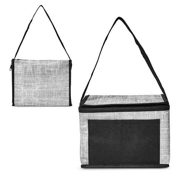 Denim Pattern Non-Woven 6 Pack Lunch Bag - Denim Pattern Non-Woven 6 Pack Lunch Bag - Image 1 of 4