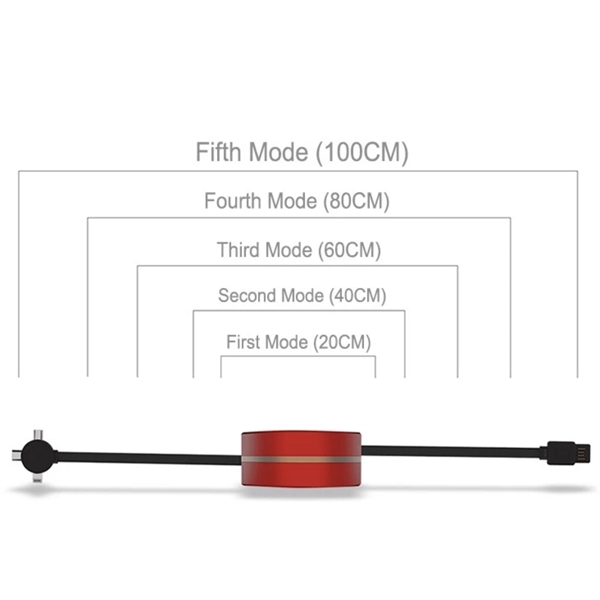 3-In-1 Retractable USB Charging Data Cable Set - 3-In-1 Retractable USB Charging Data Cable Set - Image 1 of 1