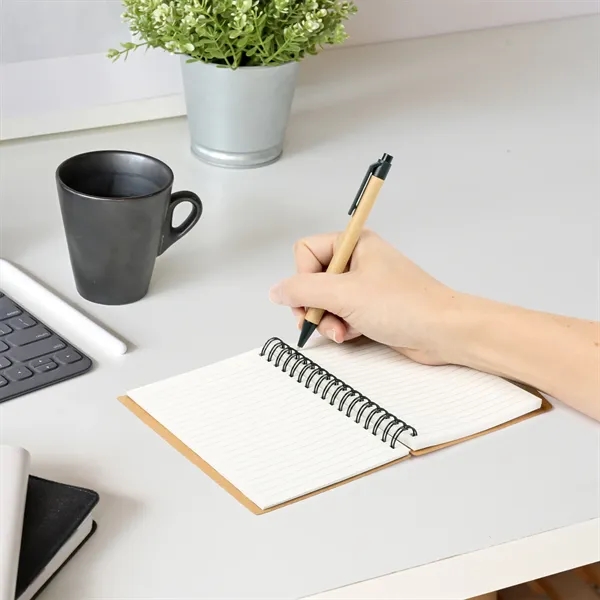 Spiral Bound Stone Paper Notebook with Pen