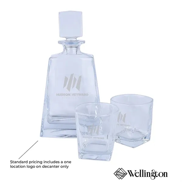 Custom Wellington Baron Whiskey Decanter & Glasses Set