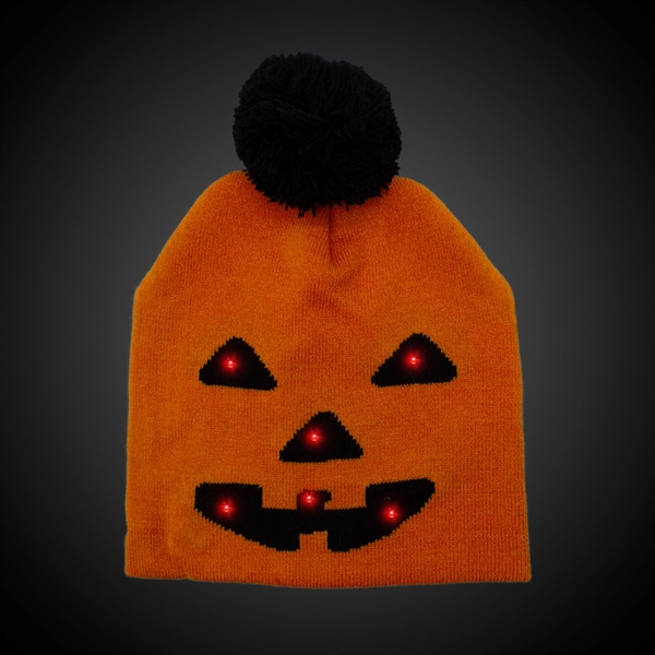 Halloween Pumpkin LED Knit Hat - Halloween Pumpkin LED Knit Hat - Image 1 of 2