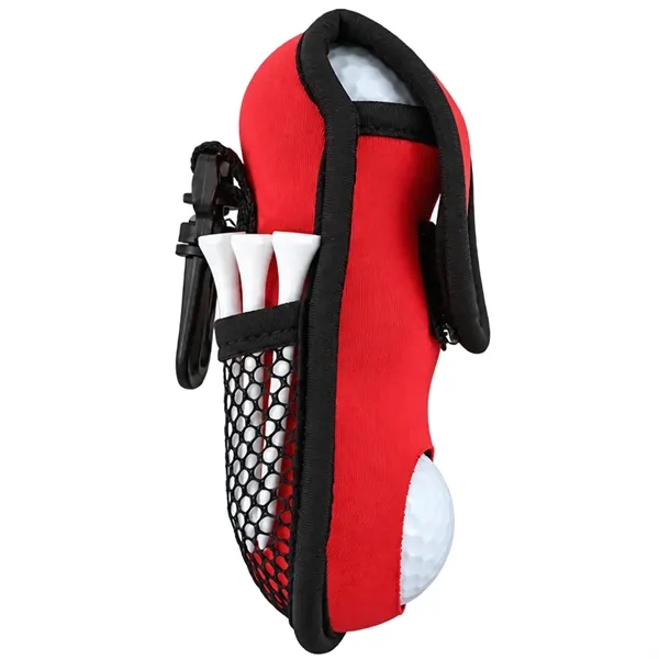 TiTUS® Golf Ball & Tee Set in Neoprene Carabiner Pouch