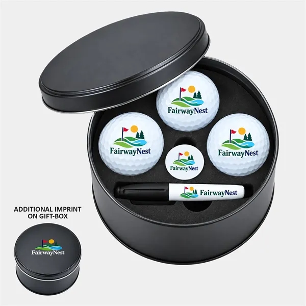 TiTUS® 3 Golf Ball Gift Set with Marker & Pen in Tin