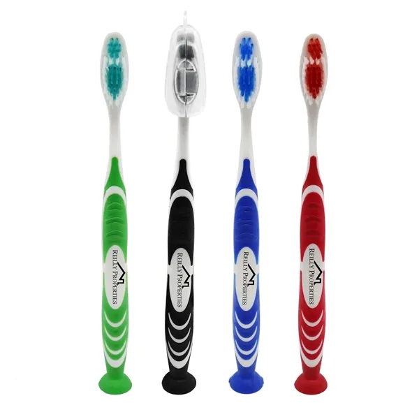 Stand Up Suction Toothbrush With Tongue  Scraper
