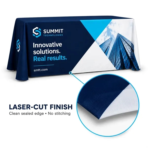 6' LazerCut 4-Sided Sublimated Tablecloth, Closed Back