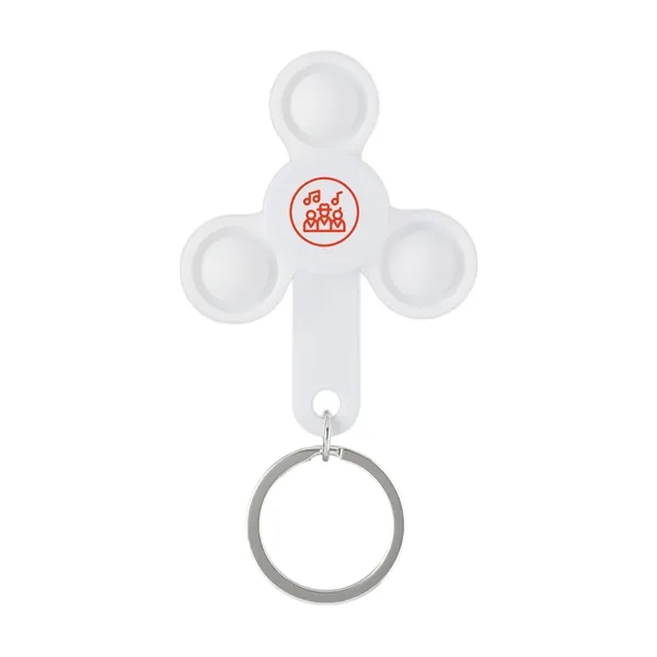 Recycled Push Pop Fidget Spinner Keychain