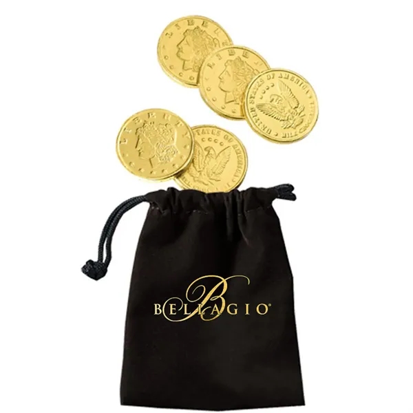 Velour Pouch with Chocolate Coins