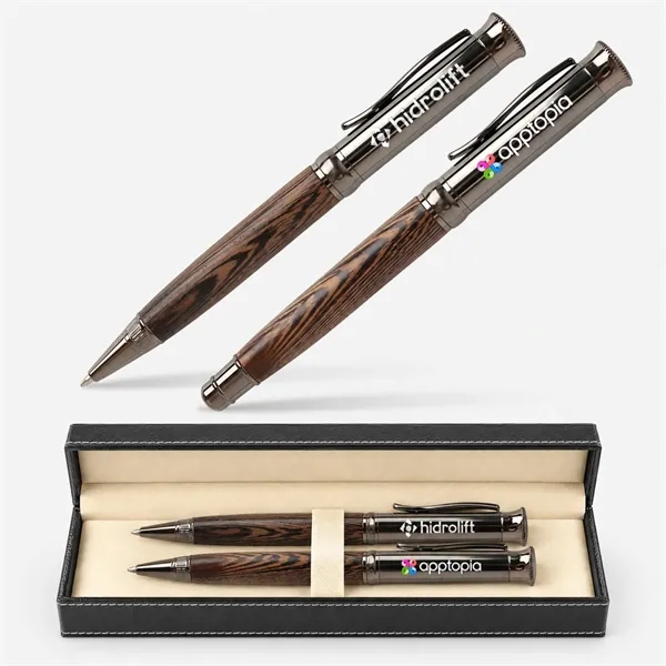 TiTUS® Wooden Pen Set - Ballpoint & Rollerball Duo Gift Box