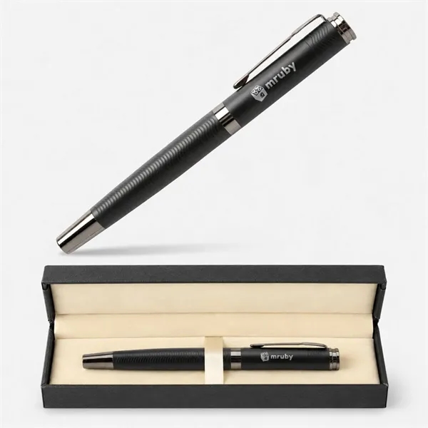 Titus® Wavy Pattern Luxury Signature Rollerball Pen Gift Box