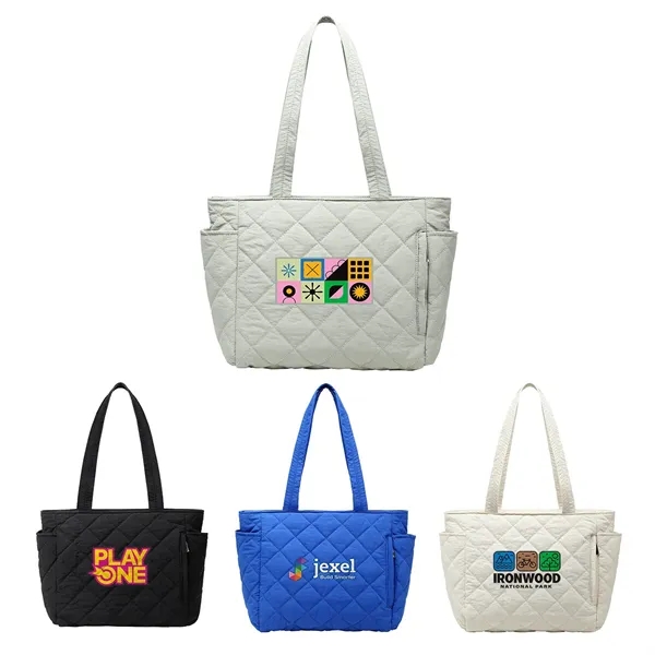 Villa Quilted Nylon Travel Tote