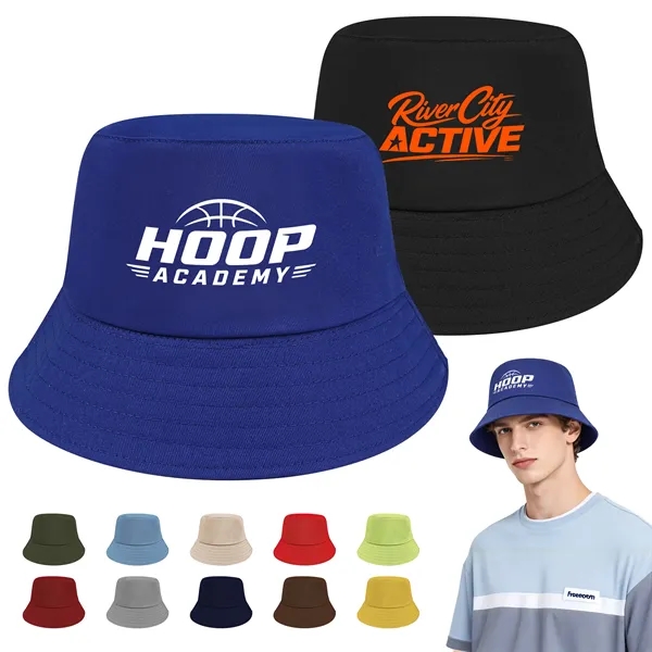 Unisex Wide Brim Cotton Sun Bucket Hat