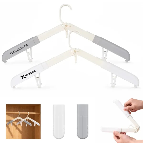 Plastic Non Slip Foldable Travel Hangers W/ Clips