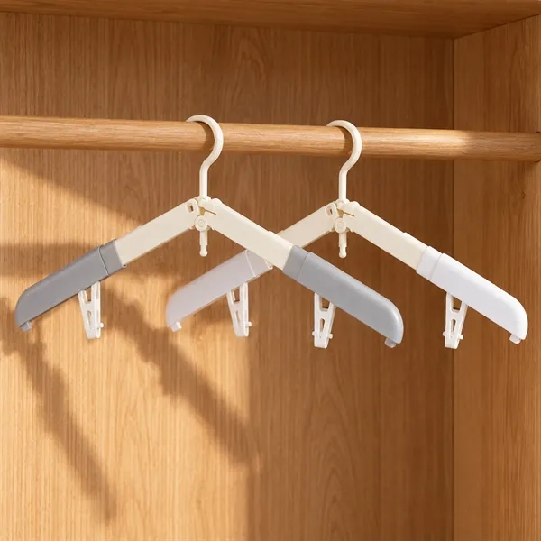 Plastic Non Slip Foldable Travel Hangers W/ Clips