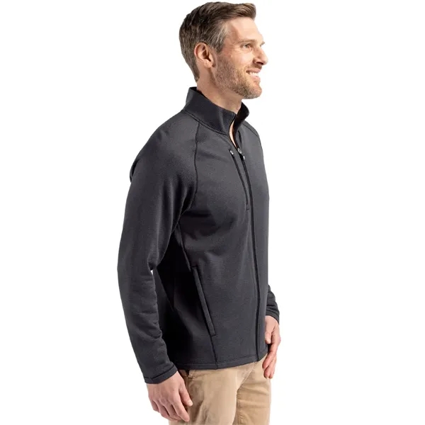 Cutter & Buck Peshastin Recycled Grid Fleece Mens Full Zi...