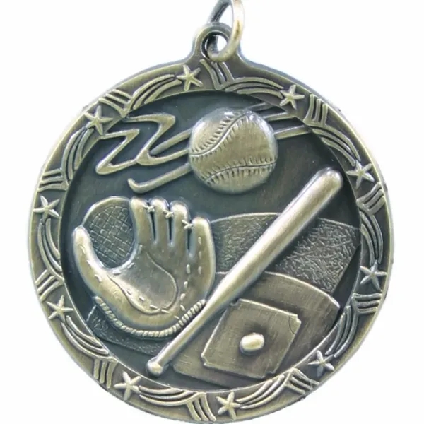 1 3/4" Baseball/Softball Shooting Star Medal - 1 3/4" Baseball/Softball Shooting Star Medal - Image 1 of 2