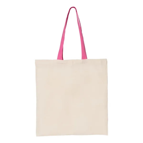 Q-Tees Economical Tote with Contrast-Color Handles - Q-Tees Economical Tote with Contrast-Color Handles - Image 22 of 66