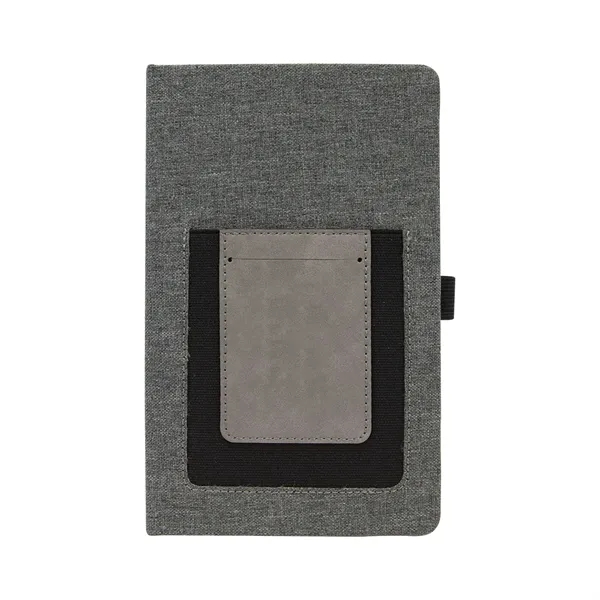 Gray Leatherette Journal with Cell/Card Slot - Gray Leatherette Journal with Cell/Card Slot - Image 1 of 2