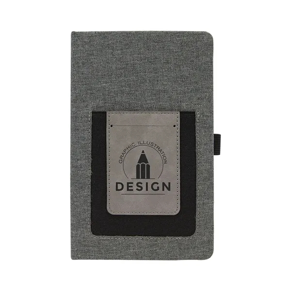 Gray Leatherette Journal with Cell/Card Slot - Gray Leatherette Journal with Cell/Card Slot - Image 0 of 2