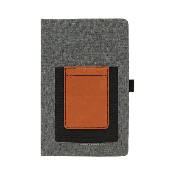 Gray w/Rawhide Leatherette Journal with Cell/Card Slot - Gray w/Rawhide Leatherette Journal with Cell/Card Slot - Image 1 of 3
