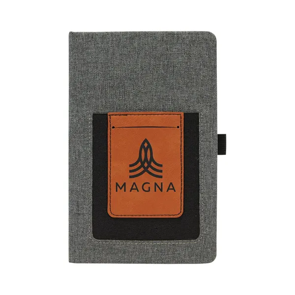 Gray w/Rawhide Leatherette Journal with Cell/Card Slot - Gray w/Rawhide Leatherette Journal with Cell/Card Slot - Image 0 of 3