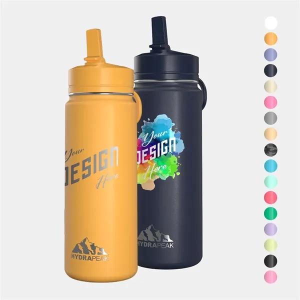 20 oz Hydrapeak® Stainless Steel Mini Bottle w/ Straw Lid