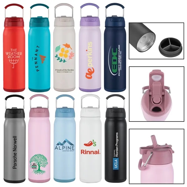 24 oz. PopSip Vacuum Insulated Water Bottle w/2-in-1 Sipper