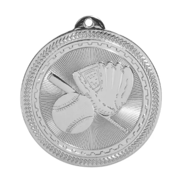 2" Baseball/Softball Laserable BriteLazer Medal - 2" Baseball/Softball Laserable BriteLazer Medal - Image 0 of 2