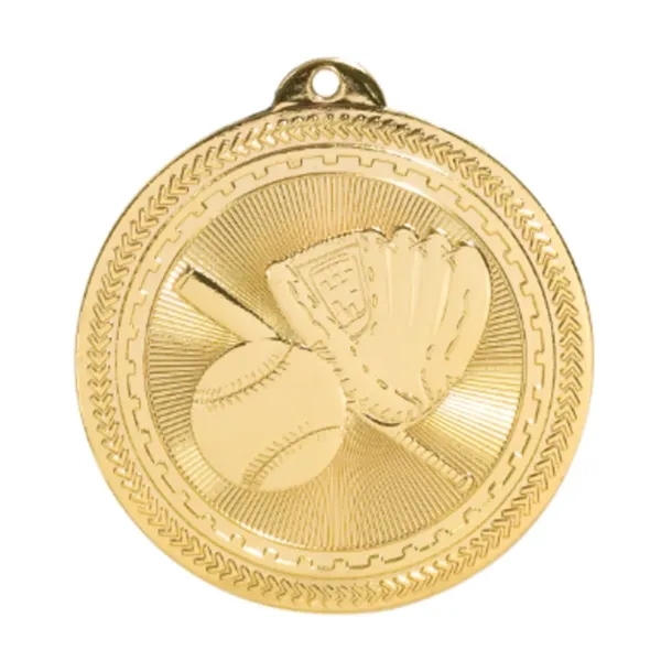 2" Baseball/Softball Laserable BriteLazer Medal - 2" Baseball/Softball Laserable BriteLazer Medal - Image 1 of 2