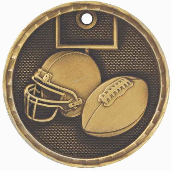 2" 3D Football Medal - 2" 3D Football Medal - Image 1 of 2