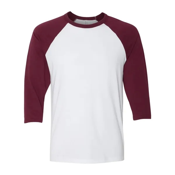 BELLA + CANVAS Unisex Three-Quarter Sleeve Baseball Tee