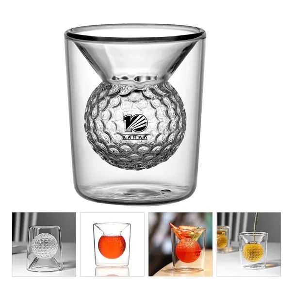 1.7Oz Golf Ball Double Walled Whiskey Glasses