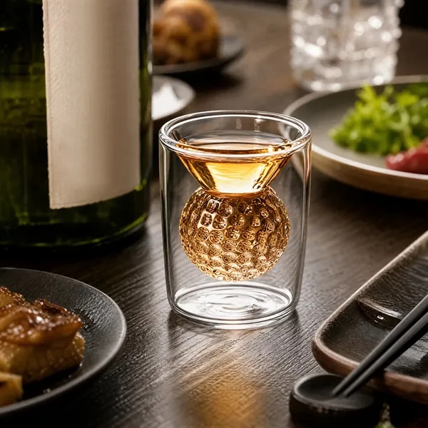 1.7Oz Golf Ball Double Walled Whiskey Glasses