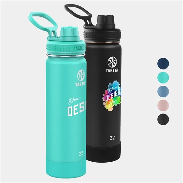 22 oz Takeya® Stainless Steel Insulated Active Water Bottle