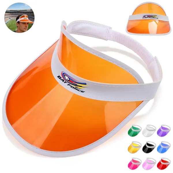 Transparent PVC Sun Visor Hat W/ Printed World Cup Theme