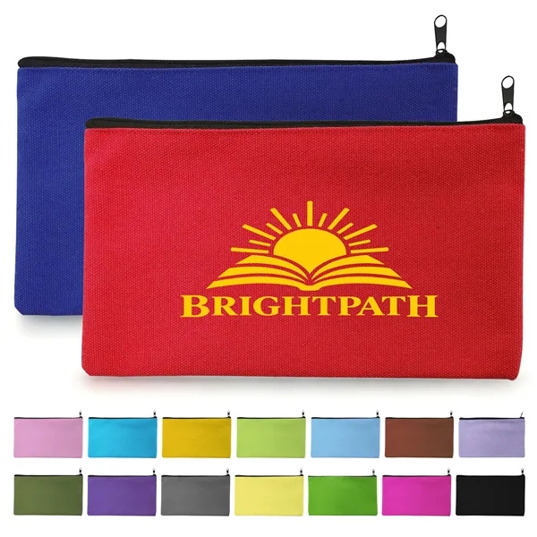 Poly Cotton Canvas Small Travel Zipper Cosmetic Bag