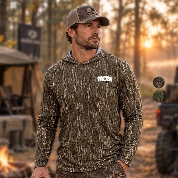 Mossy Oak® Men's 4.4 Oz. Polyester Interlock Hooded T-Shirt