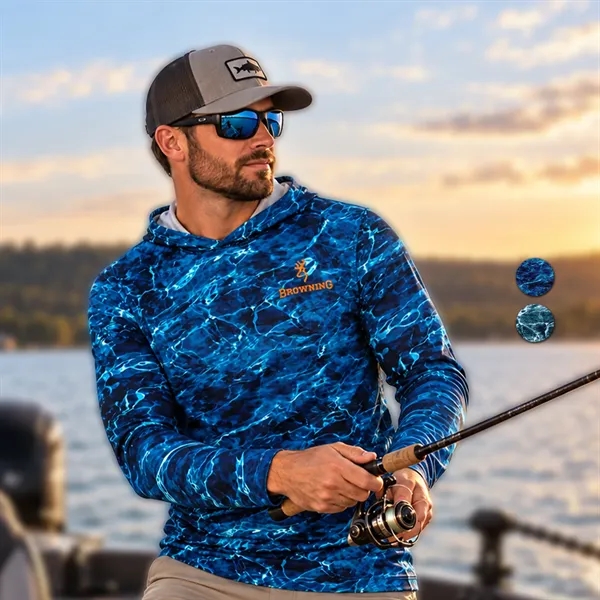 Mossy Oak® Men's Polyester Interlock Hooded T-Shirt UPF 50+