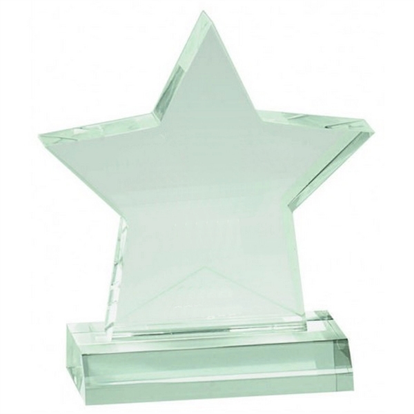 5" x 5" Jade Star Acrylic Award with 4" Base - 5" x 5" Jade Star Acrylic Award with 4" Base - Image 1 of 1