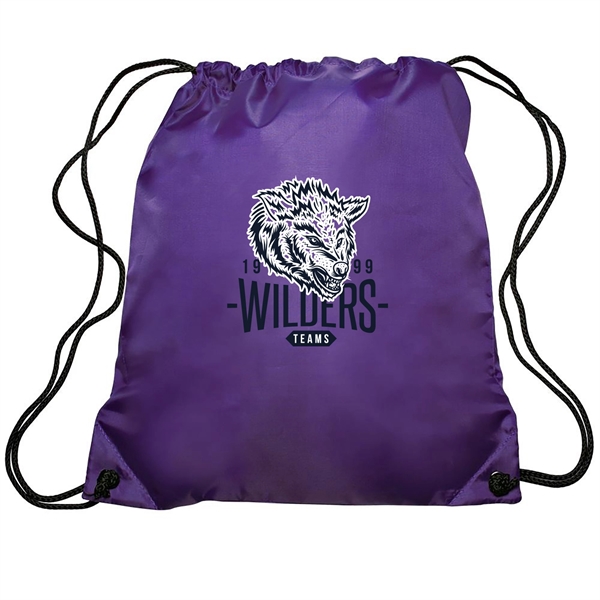 GO-EZ Polyester Drawstring Backpacks w/ 1 Color Imprint - GO-EZ Polyester Drawstring Backpacks w/ 1 Color Imprint - Image 15 of 34