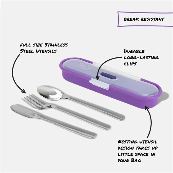 BUILT® 4 Piece Stainless Steel Travel Utensils with Case